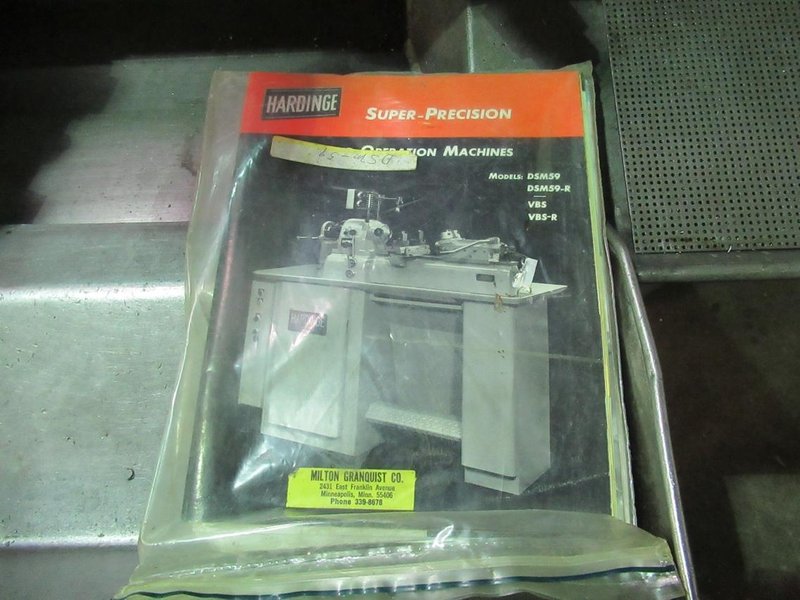 Hardinge DV-59 Second Operation Lathe, Vbl Speed, End Turret, Prod X Slide, 5C Collets- Auction Item