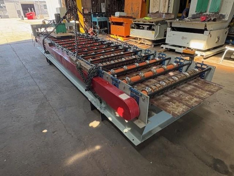 36&quot; TUFF RIB 1.5 SERIES 16 STAND AG PANEL ROLL FORMER LINE WITH PRECUT TRIM BLANK OPTION AND 10,000LBS MANUAL UNCOILER STOCK# 4163