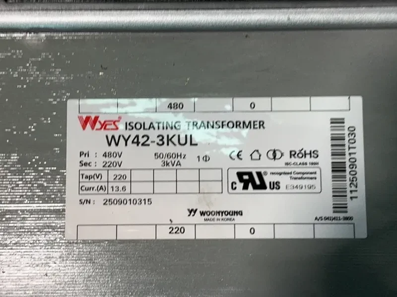 WYES 3 KVA ISOLATING TRANSFORMER   -  WY42-3KUL