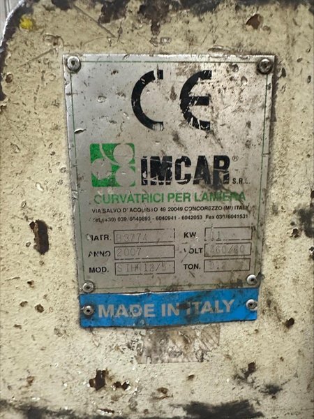 10&#039; X 1/2&quot; IMCAR MODEL #SIHR12/5 DOUBLE PINCH HYDRAULIC PLATE ROLL, NEW 2007: STOCK 20161