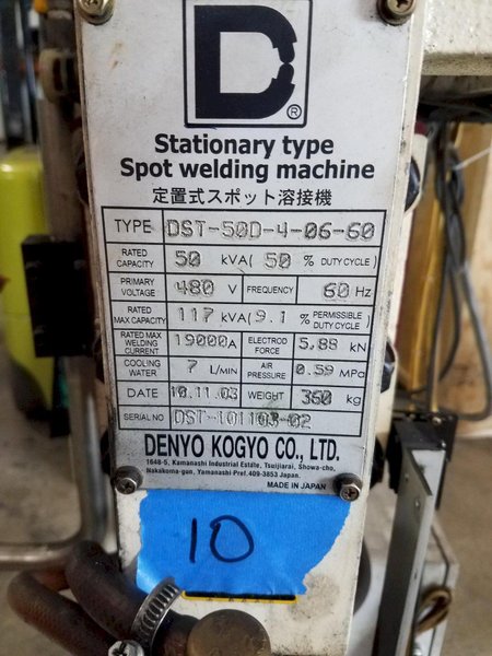117 kVA DENYO KOGYA MODEL #DST-50D-4-06-60 SPOT WELDER: STOCK #18094