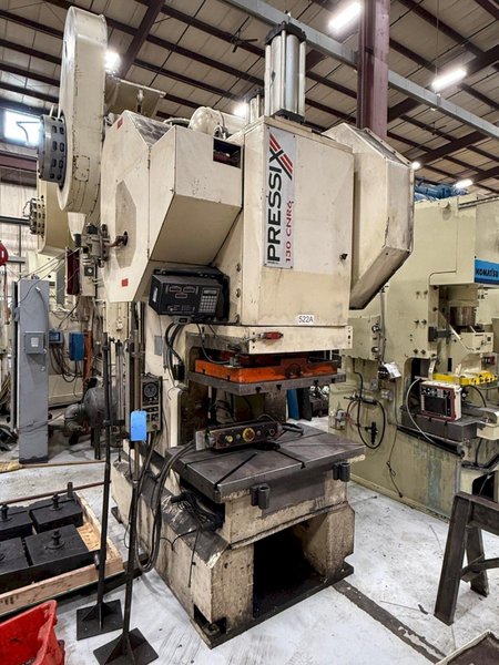 130 ton Pressix Adjustable Stroke Metal Stamping Gap Frame Back Geared Press, Year 2006