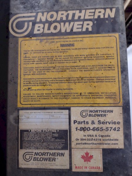 1500 CFM WARD-DEVANSCO MODEL #DV-18015 WET TYPE DUST COLLECTOR: STOCK #18631
