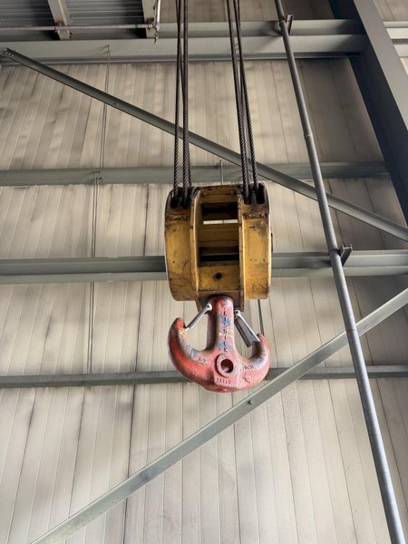 50/10 TON  X 68' SPAN ORLEY MEYER DOUBLE GIRDER OVERHEAD BRIDGE CRANE. STOCK # 0757426