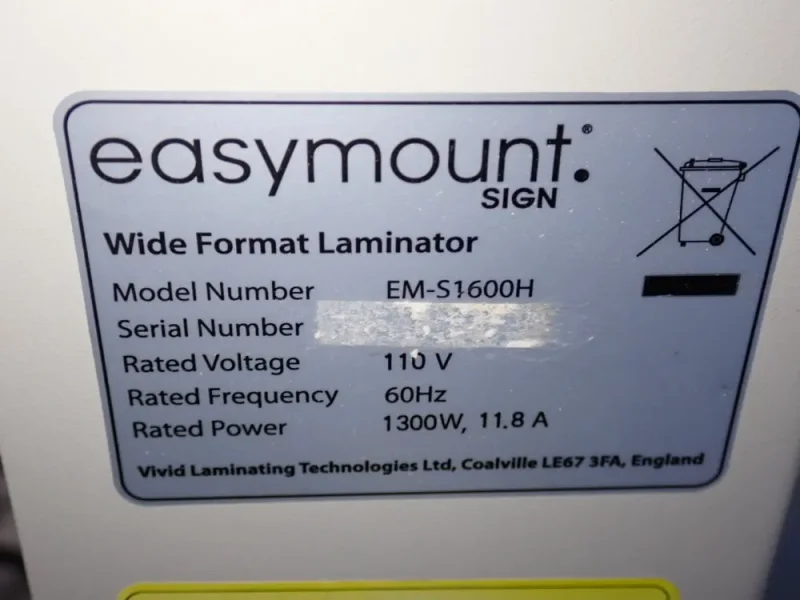 VIVID LAMINATING TECHNOLOGIES 66" LAMINATOR  -  EM-S1600H