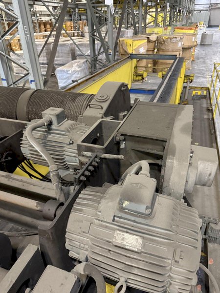 30/5 TON X 60' SPAN SHAWBOX OVERHEAD BRIDGE CRANE. STOCK # 1006525