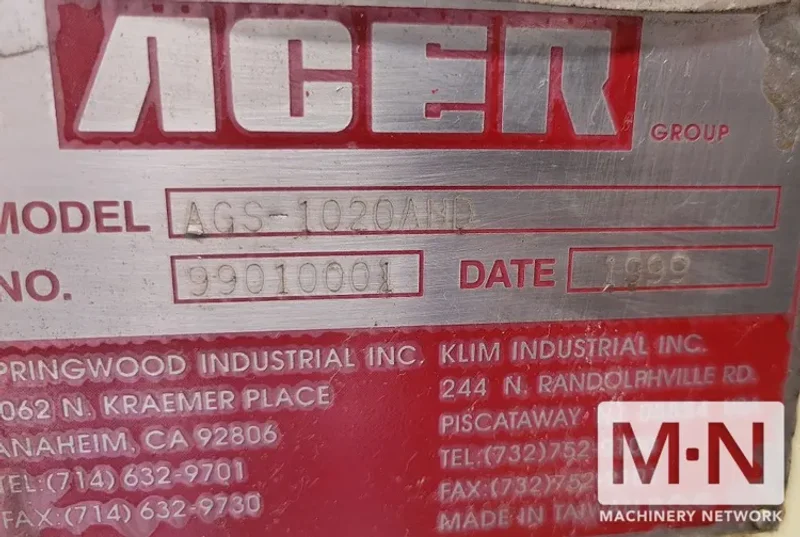 10&quot; x 20&quot; Acer AGS-1020AHD 3 Axis Auto Surface Grinder