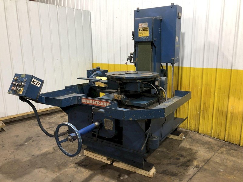 9" WIDE X 30" TABLE SUNDSTRAND VERTICAL BELT ROTARY TABLE "TIP" GRINDER: STOCK #18229