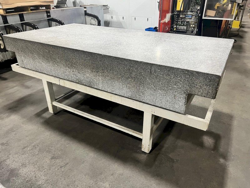 USED 8&#039; X 4&#039; X 14&quot; GRANITE SURFACE PLATE ON STAND, Stock# 11148