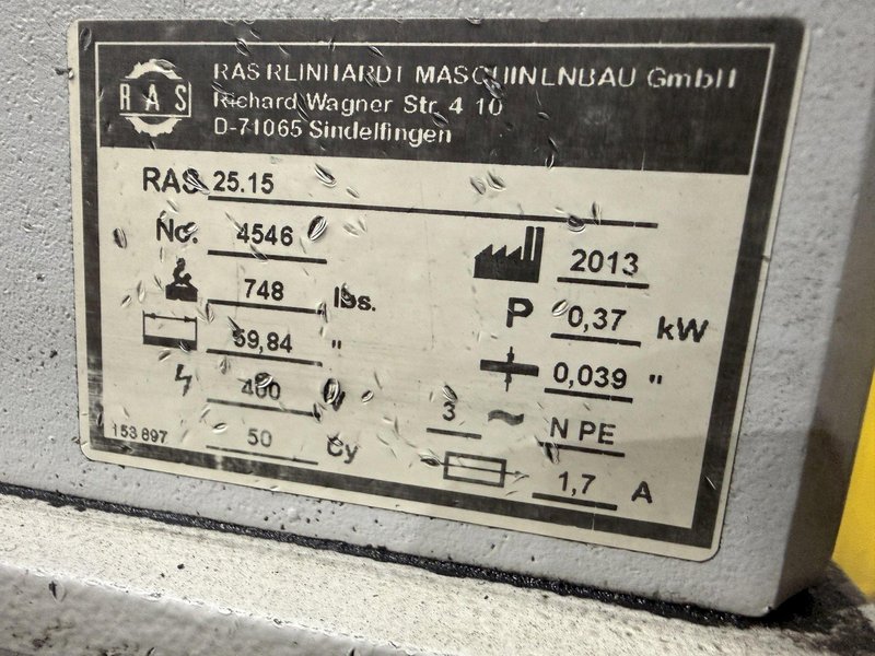 60" RAS MODEL 25.15 ROLL WELD SEAMER / PLANISHER MACHINE: YOBRO #24736