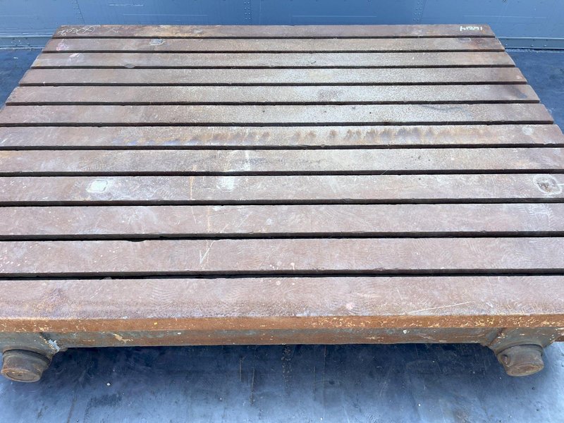 96&quot; X 72&quot; X 18&quot; T-SLOTTED PORTABLE STEEL FLOOR LAYOUT PLATE: STOCK #16814
