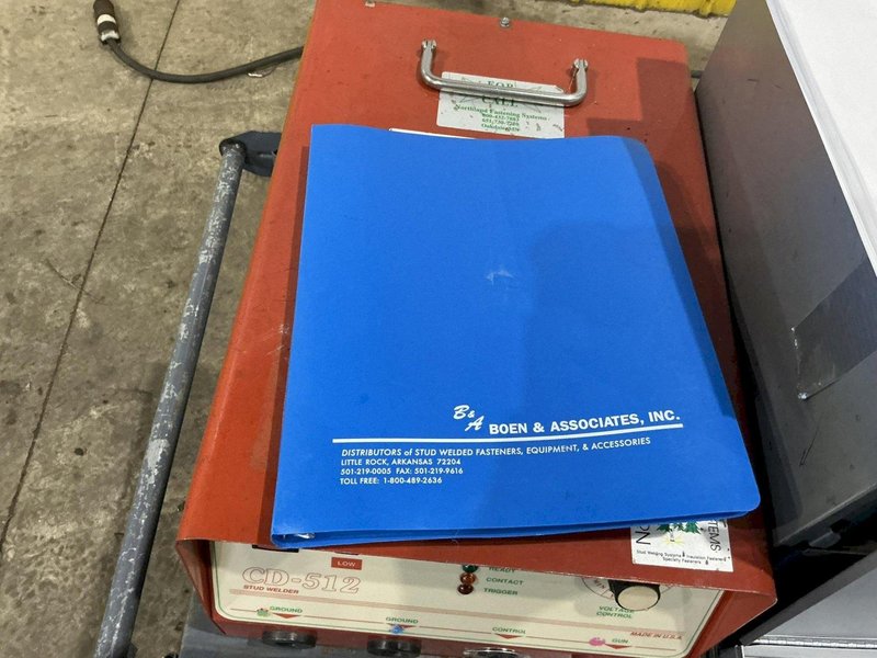 3/8" PRO-WELD MODEL #CD-512 STUD WELDER &amp; QUANTITY OF STUDS &amp; TOOLING: STOCK #22325