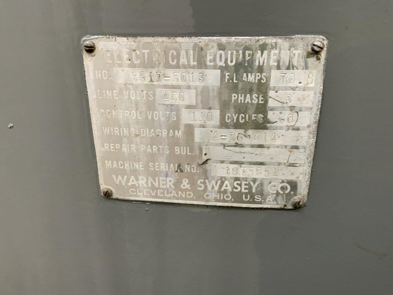 3A WARNER &amp; SWASEY MODEL #M-3500 TURRET LATHE:  STOCK #80925