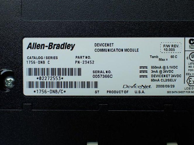 ALLEN-BRADLEY 13 SLOT CHASSIS W/PROCESSOR AND I/O MODULES  -  1756-A13