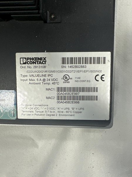 PHOENIX CONTACT 2913108 / 1452b02883 interface Panel USED