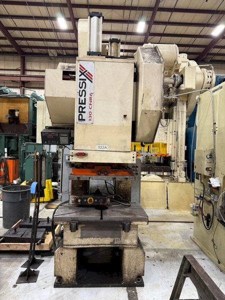 130 ton Pressix Adjustable Stroke Metal Stamping Gap Frame Back Geared Press, Year 2006