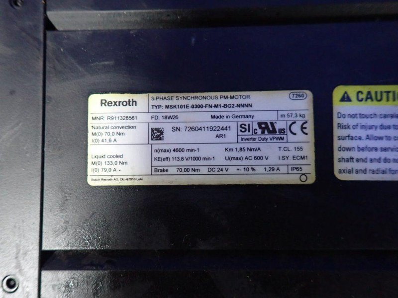 REXROTH SERVO MOTOR   -  MSK101E-0300-FN-M1-BG2-NNNN