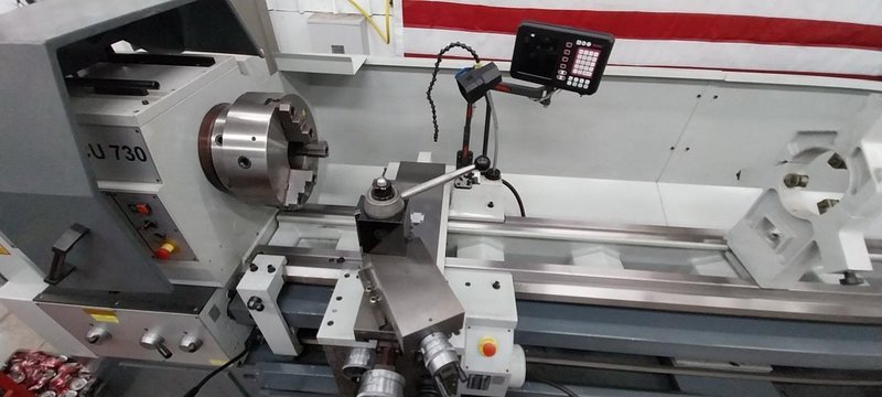 28″ x 160″ Lion CU730 Gap Bed Engine Lathe, 2023 – 4″ Bore, Tailstock, Steady Rests