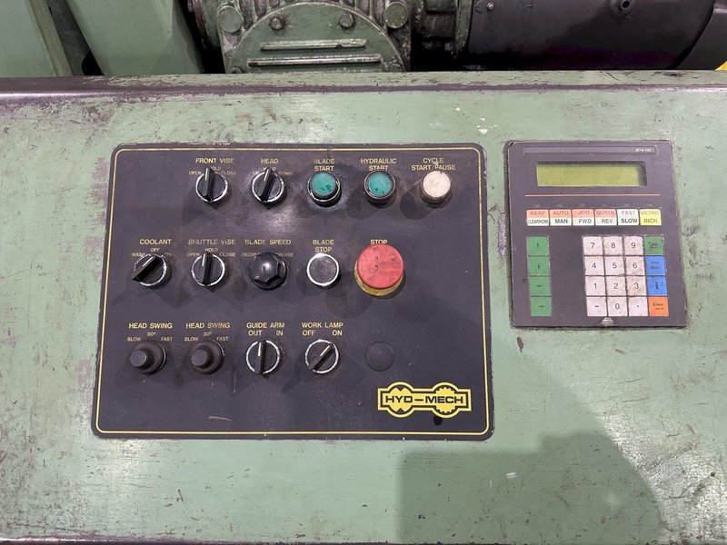 16" x 16" HYD-MECH MODEL #M-16A FULLY AUTOMATIC HORIZONTAL BANDSAW WITH POWER MITRE SWIVEL: STOCK #23105