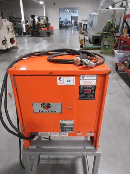 GNB Ferrocharger 24V on Metal Stand with Power Cord and 2 Prong Connector Plug- Auction Item