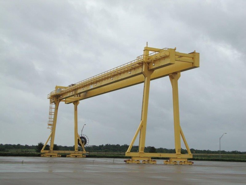 80/40 TON X 195' X 59' LIFT NORTH AMERICAN IND DOUBLE LEG ROLLING GANTRY CRANE: STOCK #14494