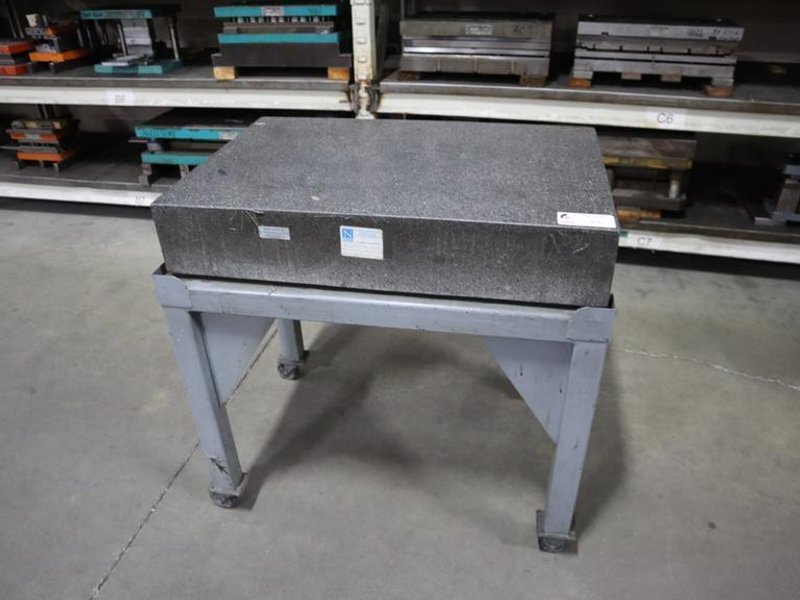 TruStone Grade A Granite Surface Plate, 36" x 24" x 6", No-Ledge, Portable Steel Stand- Auction Item