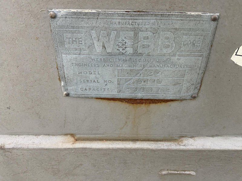 16,000 LBD WEBB MODEL #T-24 TANK TURNING ROLL SET: STOCK #80976