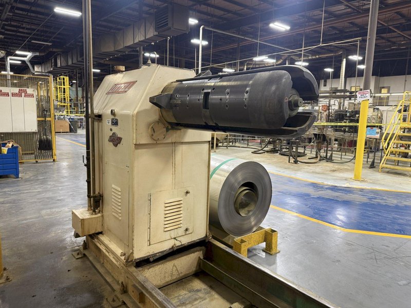 25,000 LBS X 36" LITTELL MODEL #250-38 COIL REEL UNCOILER &amp; CAR: YOBRO #26040