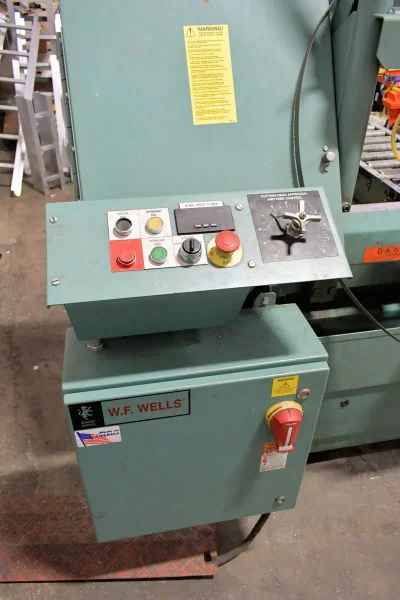 W.F. Wells Model F-16-1 16" x 20" Twin Post Semi-Automatic Horizontal Metal Cutting Bandsaw