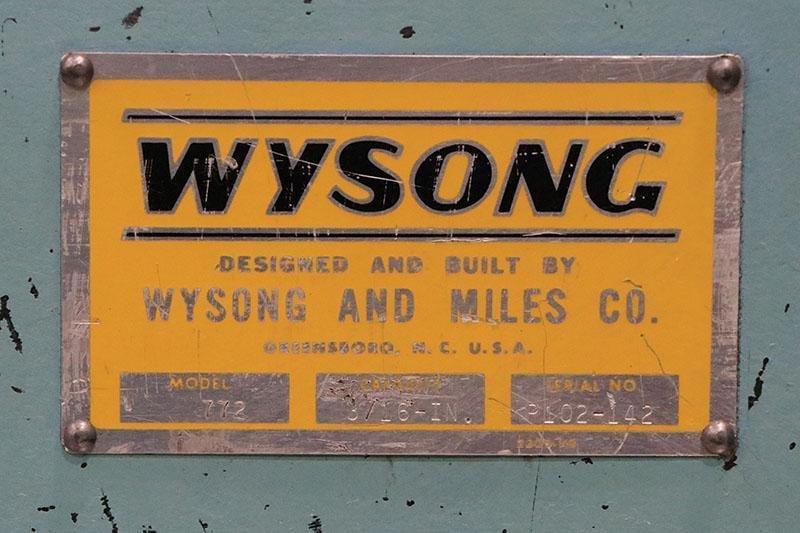 3/16&quot; x 6&#039; WYSONG MECHANICAL SHEAR MODEL 772