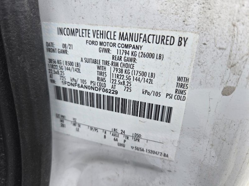 2022 Ford F650 1FDNF6AN0NDF06229