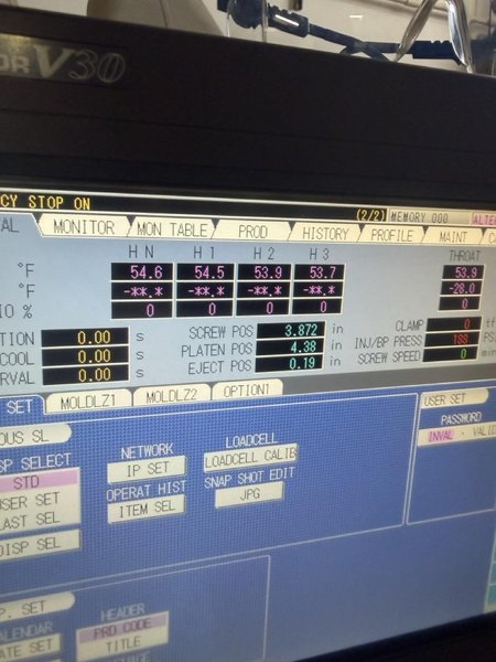 65 Ton Toshiba EC65NIIV30-1.5B Electric Injection Molding Machine, 2008 – 2.9 Oz.