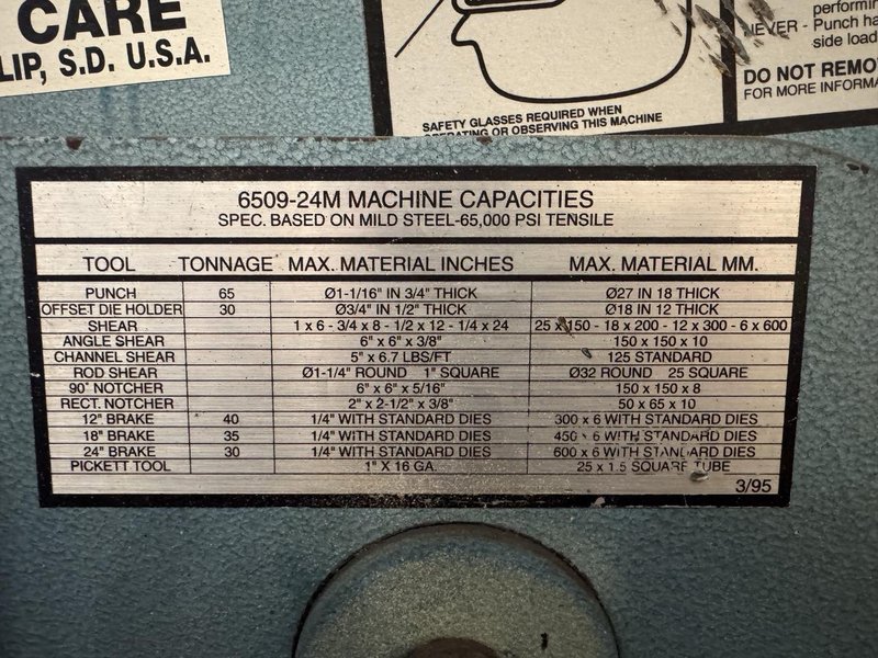 65 Ton Scotchman 6509-24 Ironworker, 2005
