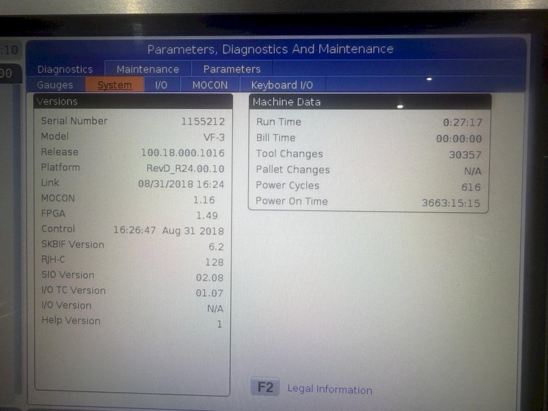 2018 HAAS MODEL #VF-3 CNC VERTICAL MACHINING CENTER: YOBRO #24479