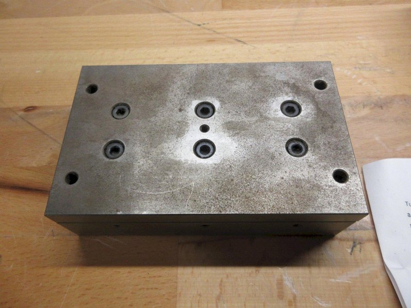 Taig Tools 3.25" 3-Jaw Chuck with 3/4-16" Threaded Back, and Schneebeger Linear Guide Cross Slide Table 6.375" x 4"- Auction Item