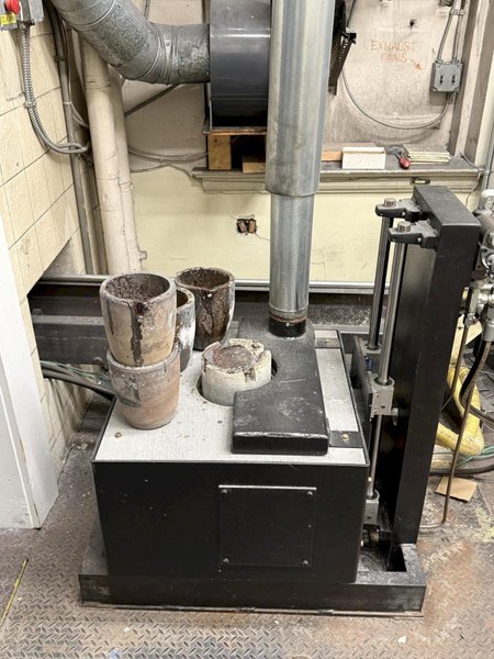 2021 Ajax Tocco pacer T 50 kw induction melting power supply rated at 10 khz., model M-20-101297-11, s/n 40-1131 with Pillar #8 drop coil furnace and stand, 100# hydraulic tilting box furnace, hydraulic pump and tank, CMA Flodyne/Hydradyne model J10611 water system with 1.5 hp pump and tank rated at 1000 psi, 1.0 max flow