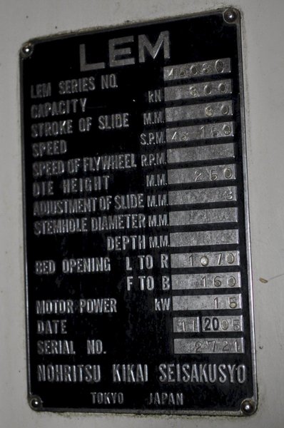 90 TON LEM SSDC HIGH SPEED PRESS