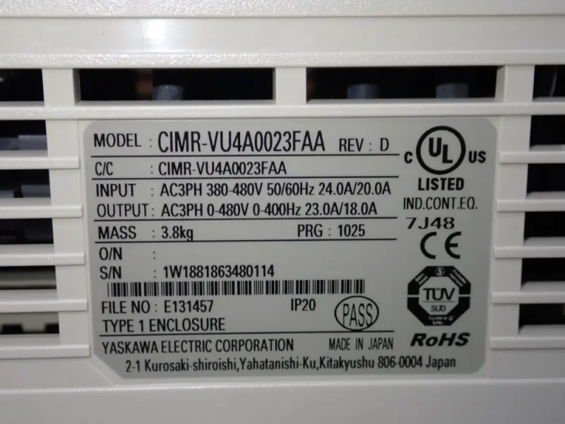 YASKAWA ELECTRIC DRIVE  -  CIMR-VU4A0023FAA