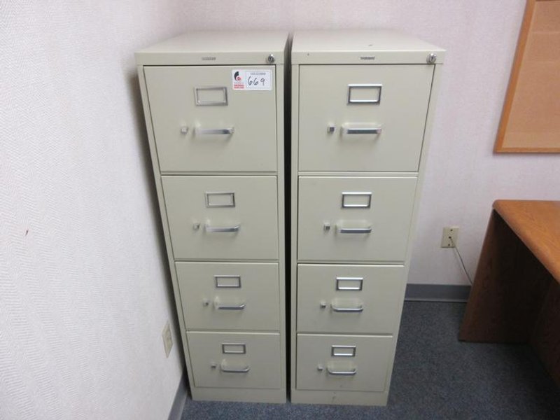 Hon Vertical 4 Drawer Metal Files Cabinets- Auction Item