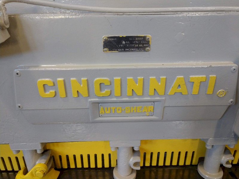 6&#039; X 10 GA CINCINNATI MODEL 1006-R POWER SQUARING SHEAR: STOCK #10613