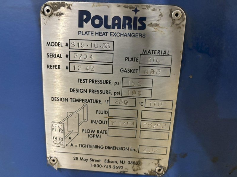 PARKER QUENCH / FILTRATION CONTROLS WITH POLARIS #S15-1G-35 HEAT EXCHANGER:S TOCK #21688