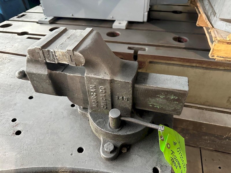 32&quot; X 64&quot; T SLOTTED WORK TABLE WITH VISE. STOCK # 0735022