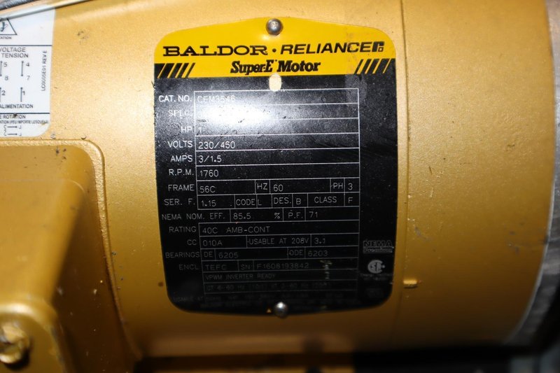 Baldor-Reliance Motor&#039;s CEM3546, 1HP, 1760RPM, 3PH (2) &amp; Marzocchi Gear Pump - ALP2A-D-30 10GPM, 2600PSI- Auction Item