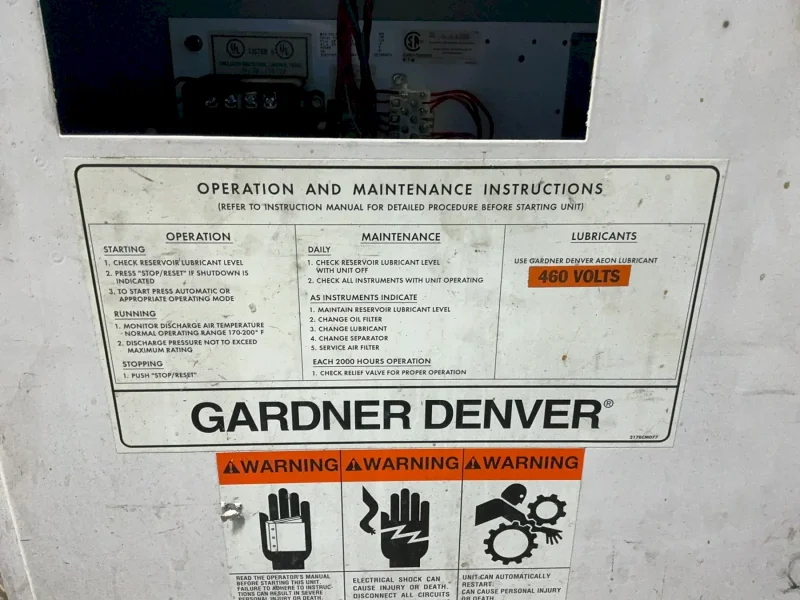 GARDNER DENVER 50 HP AIR COMPRESSOR  -  EBH99G