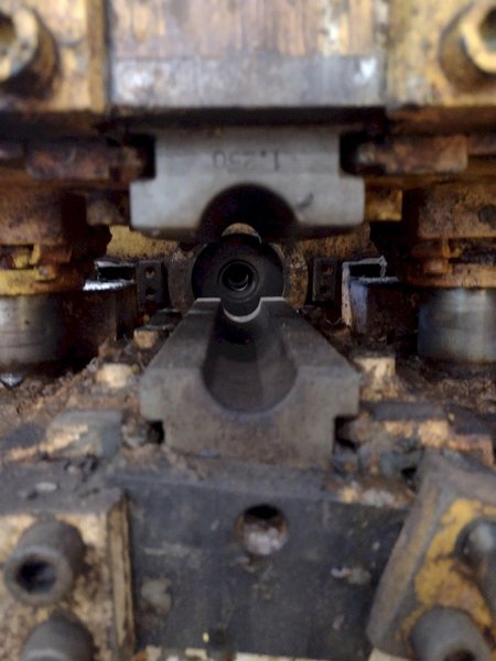 25,000 LB. MITCHELL (4) DIE IN LINE TUBULAR CONVEYOR ROLL SHAFT END FORMING MACHINE: STOCK #15298