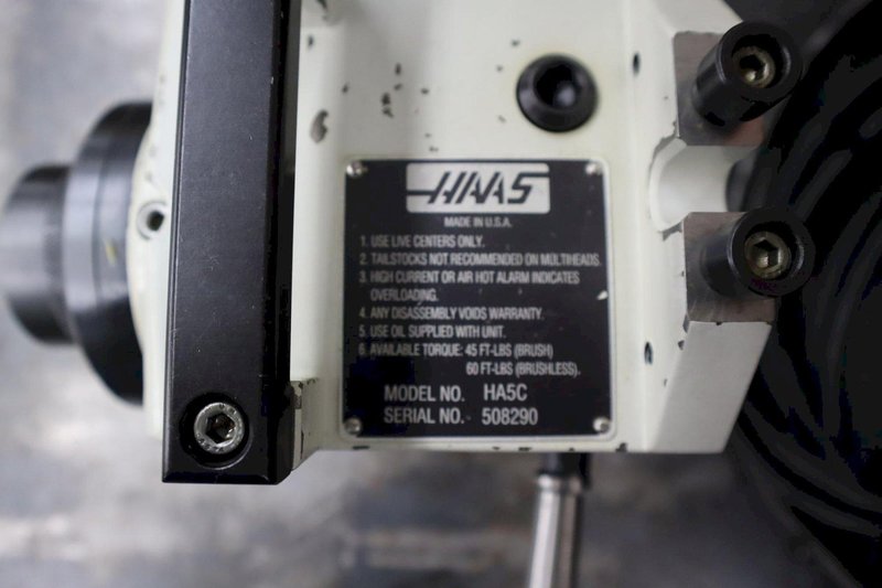 Haas HA5C Brushless Programmable Rotary Table, 5C Collet Closer, Mounted on Aluminum Fixture Block- Auction Item