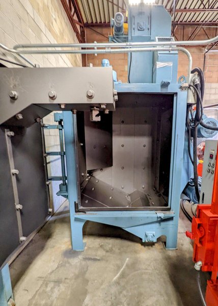 New Automatic Spinner Hanger Single Swing Door Shot Blast Machine