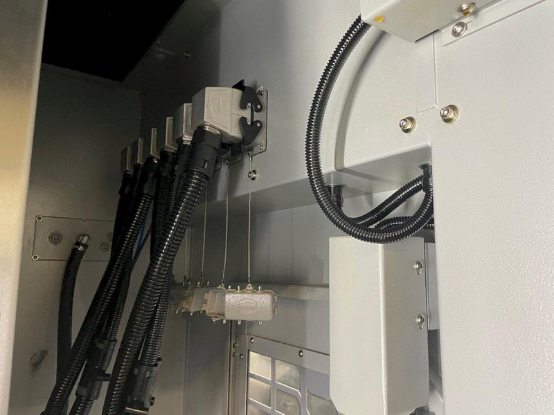 Tornos Almac CU 2007 7-Axis CNC Vertical Machining Center with Part Loading and Parts Catcher System, Probing, 20K Spindle, Lehman 2-Axis Rotary Table, Back Operation Tilting Rotary Vise