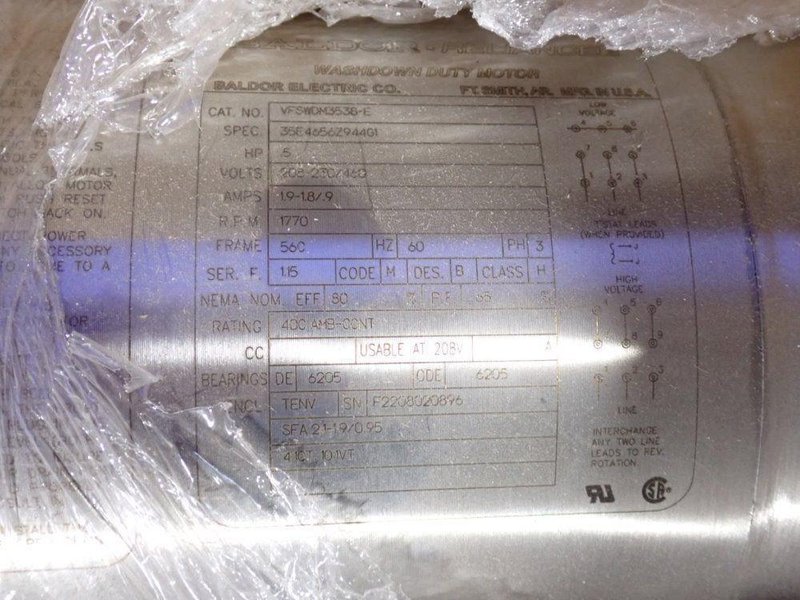 BALDOR-RELIANCE .5 HP MOTOR  -  VFSWDM3538-E