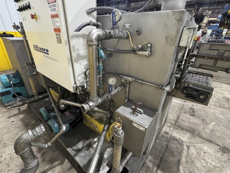 14&quot; W X 10&quot; H 2019 ALLIANCE AQUAMASTER CB-1400E STAINLESS STEEL CONVEYOR BELT 3 STAGE PARTS WASHER: STOCK #23104